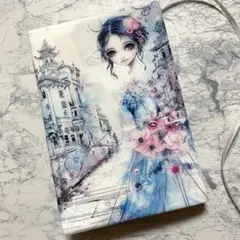 ブックカバー　文庫本　女の子