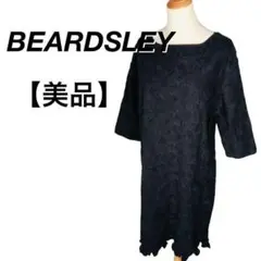 美品 BEARDSLEY ビアズリー ワンピース 刺繍 ブラック