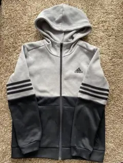 adidas キッズ150 パーカー グレー/黒