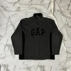 [90s 紺タグ] OLD GAP 短丈 フリース ハーフジップ L XL相当