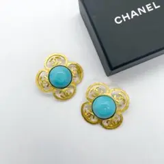 ◯極希少◯CHANEL ビンテージ イヤリング ゴールド ターコイズ ココマーク
