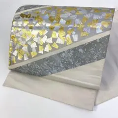 【春】14859r 着物 袋帯 金彩銀彩