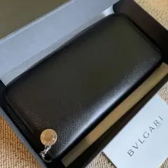 正規品⭐️美品⭐️BVLGARI ブルガリ　男女兼用　ラウンドファスナー　財布　黒