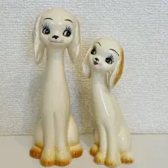 【美品】犬の陶器フィギュア 昭和レトロ　ビンテージ 置物