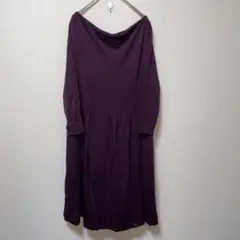 セブンアイディコンセプト　オフショルダー パープル ワンピース 長袖　M