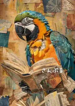 1288 オリジナル アニマルステッカー 動物 ルリコンゴウインコ 本 4枚