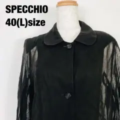SPECCHIO スペッチオ　長袖　シアー　シャツ　肩パッド入り　G1