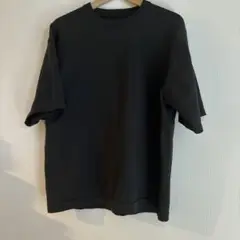無印良品　紳士UVカット半袖ニットTシャツ 黒　M