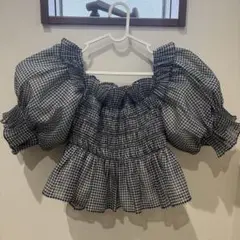 SNIDEL Sustainableギャザーオフショルブラウス