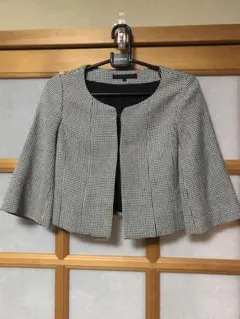 ANAYI 千鳥格子 ノーカラージャケット