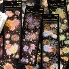 華やかな花火デザインステッカー 12枚 貼り方自由 DIY