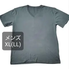 メンズ カーキ Vネック Tシャツ XL(LL) ビックT