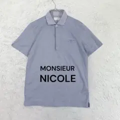 ムッシュニコル◇MONSIEUR NICOLE 半袖ポロシャツ L ストライプ♪