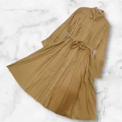 【美品】MACKINTOSH LONDON ベージュ 三角模様 シャツワンピース
