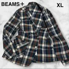 （美品）XL BEAMS PLUS ／ 段返り　マドラスチェックジャケット