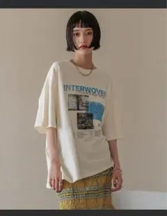 ローリーズファーム　BIG プリント　Tシャツ　アイボリー