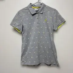 PUMA グレー ドット柄 ポロシャツ L