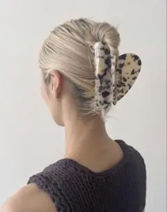 POTETE(ポテテ) ニュービッグハートクリップヘアクリップ ベッコウ