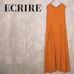 ECRIRE　mihoさんコラボリネンライクワンピース　ノースリーブ　マキシ丈