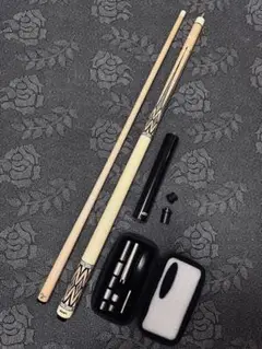 Lucasi ルカシー　ビリヤード　キュー 木製 黒白装飾 image.jpg