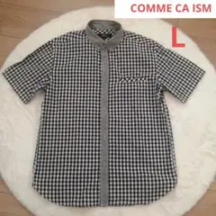 【美品☆匿名配送】COMME CA ISM ギンガムチェック 半袖シャツ L