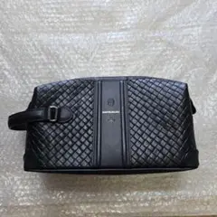 美品　 カステルバジャック エポス メッシュ セカンドバッグ レザー 黒