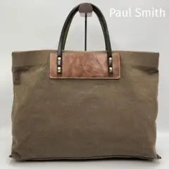 Paul Smith ポールスミス トートバッグ 大きめ キャンバス カーキ
