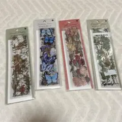 シール ステッカー 透明 大量 セット クリア 花 フラワー リアル