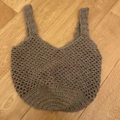 【ハンドメイド】ブラウン かぎ針編み エコバッグ
