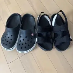 2足セット　クロックス ブラック サンダル キッズ