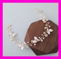 ヘアアクセサリー ヘッドドレス ウェディング 結婚式 発表会 ゴールド 3