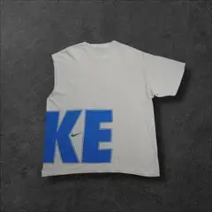 90s白タグNIKE古着USA製半袖TシャツプリントロゴアシンメトリーK49