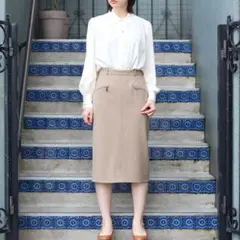 HERMES エルメスウールジップタイトスカート