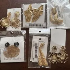 ゴールドピアスセット 6点