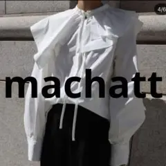 MACHATT アシメカラーブラウス 長袖 シャツ ボウタイ 比翼ボタン