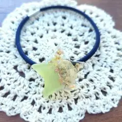 星形ヘアゴム 淡い黄色