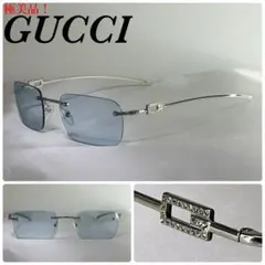 (極美品!)GUCCI グッチ ロゴ 縁なし ラインストーン サングラス