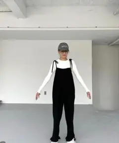 cheri since1985 ブラックオールインワン サロペット