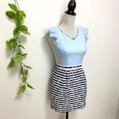 ミシェルマカロン✨レディース♡ドッキング ミニワンピース（S）おしゃれ