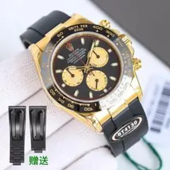 ROLEX ゴールド ブラック クロノグラフ 腕時計