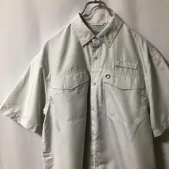 N-4800 アメリカ古着 フィッシングシャツ アウトドアシャツ 半袖 M