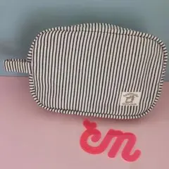 ハンドメイド（在庫処分）　オムツポーチ　メイクポーチ　【ヒッコリー】