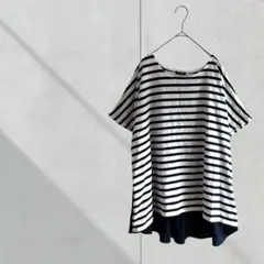 3737【sweetfleur】３Ｌ　Tシャツ　ゆったり　カットソー　ボーダー
