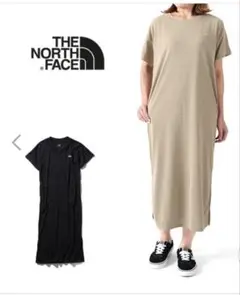 THE NORTH FACE 半袖ロングワンピース M ベージュ