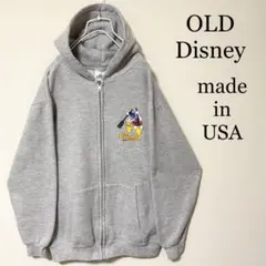 希少デザイン!OLD Disney USA製 ドナルド スウェットパーカー 灰色