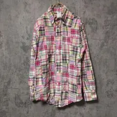 【美品】(S) ブルックスブラザース パッチワーク 長袖シャツ トップス