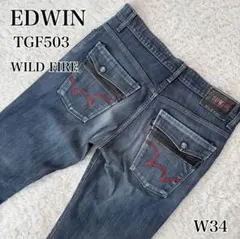 裏フリース✨EDWIN WILD FIRE TGF503 W34 防寒 バイク
