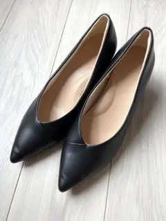 PLST PLUS STYLEパンプス（ローヒール） 24.5cm 黒