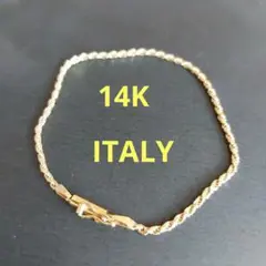 【匿メル便】USED 14金 スクリュー ブレスレット 刻印あり イタリー