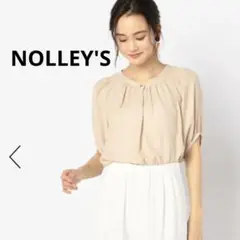 NOLLEY'S ドライツイスト両前ギャザーブラウス ベージュ 36